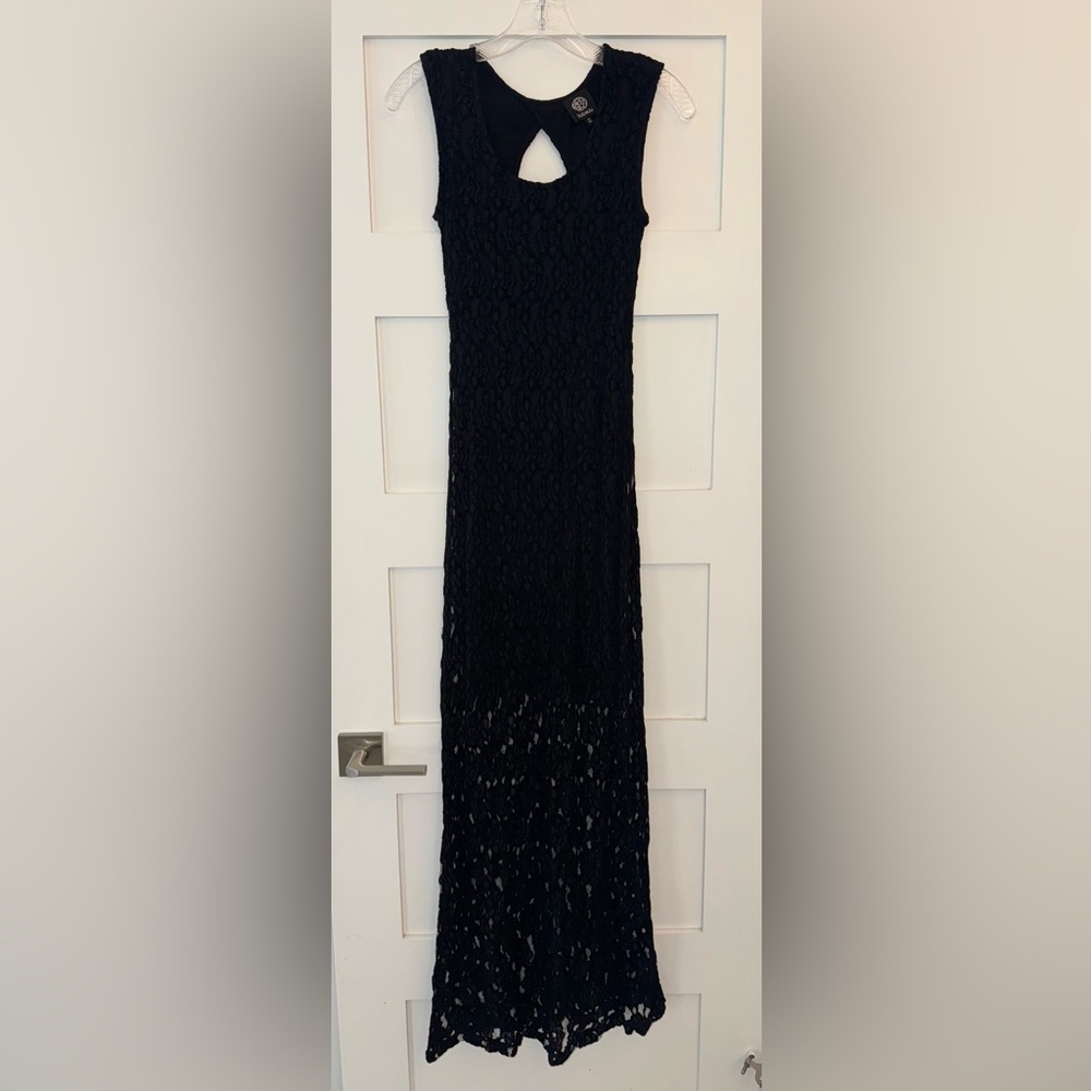 Formal Women's XS Bobeau Black Lace Sleeveless Maxi Dress